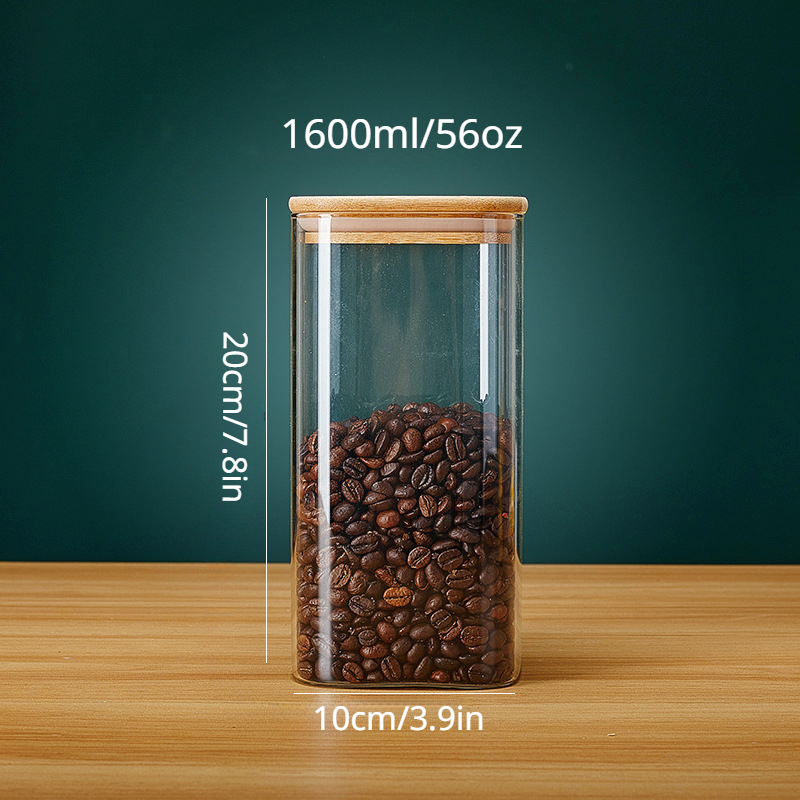 Borosilicate Glass Container with Bamboo Lid - 370ML