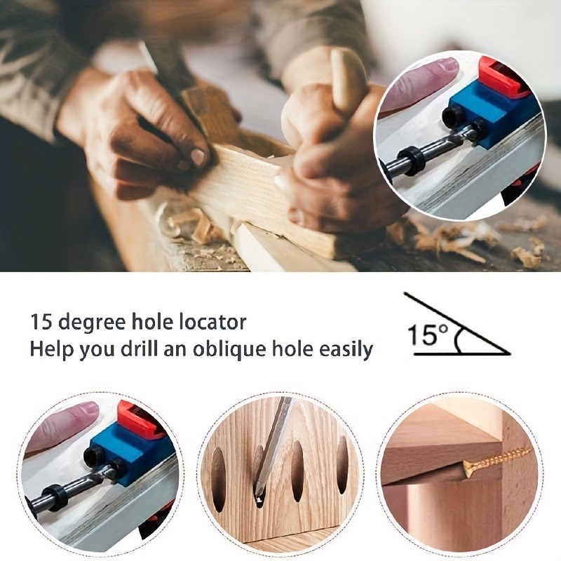 14個のポケットホールジグキット-15度傾斜穴であなたの木工効率を向上