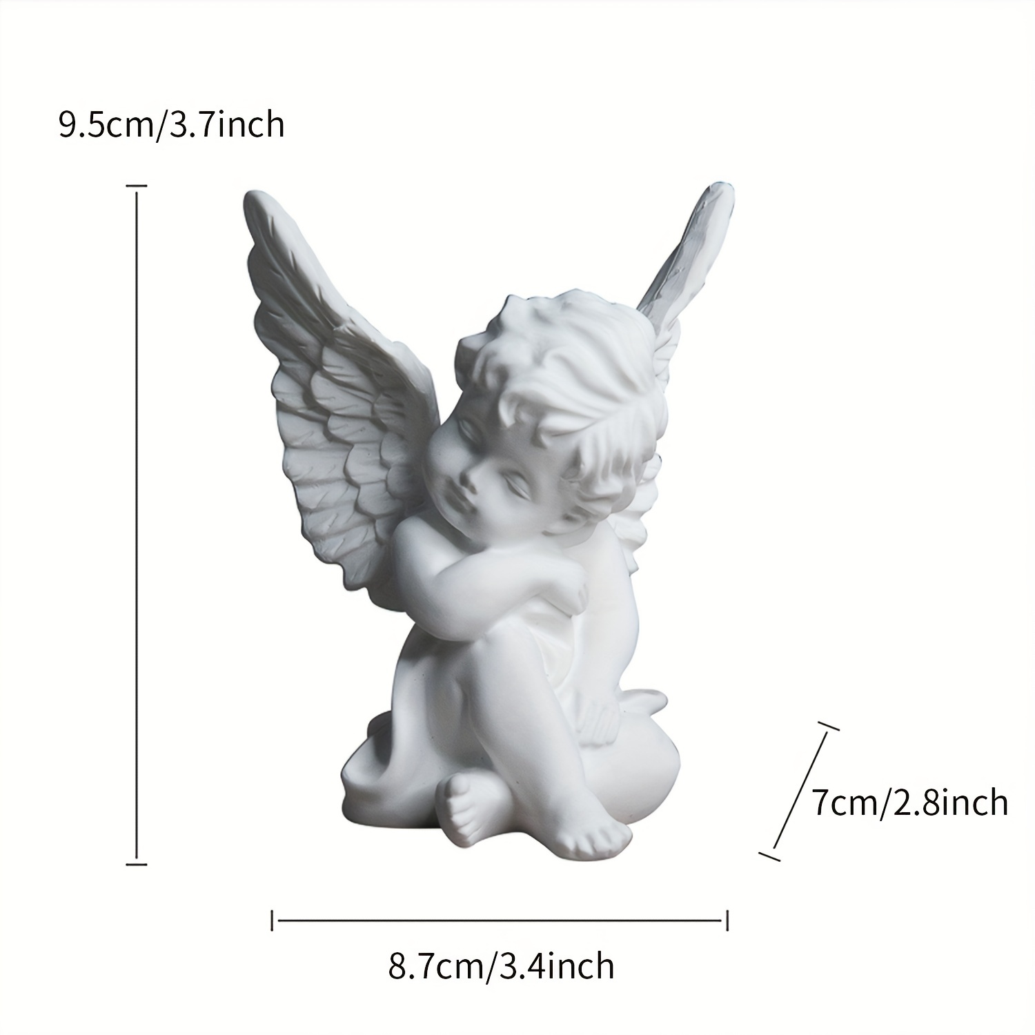 Ensemble de 2 chérubins Anges Résine Jardin Statue Figurine