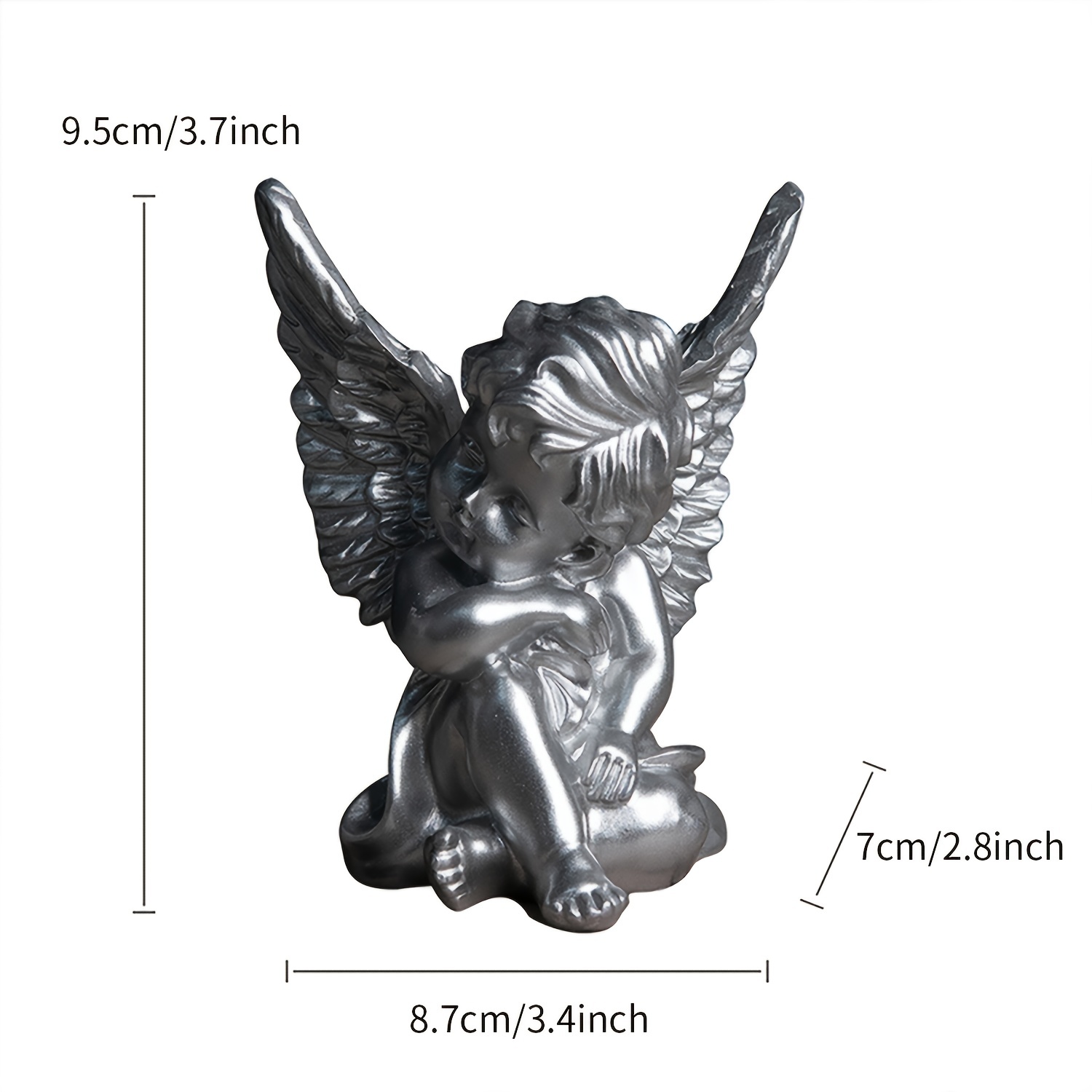 Ensemble de 2 chérubins Anges Résine Jardin Statue Figurine