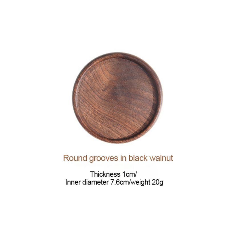 NEW Ebony Wooden Coasters Tea Coffee Cup Pad Placemats Durable Heat  Resistant Drink Mat Bowl Teapot Table Grooved Coaster