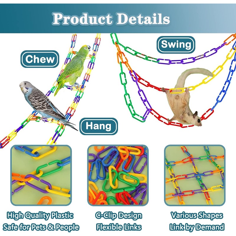Plastic Clip Hook Parrot Toys, Plastic Parrot Toy Chain