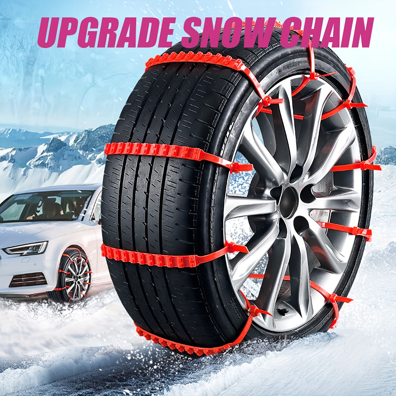 2Pcs Schnee Ketten Reifen Kette für Auto/LKW/SUV Winter Universal
