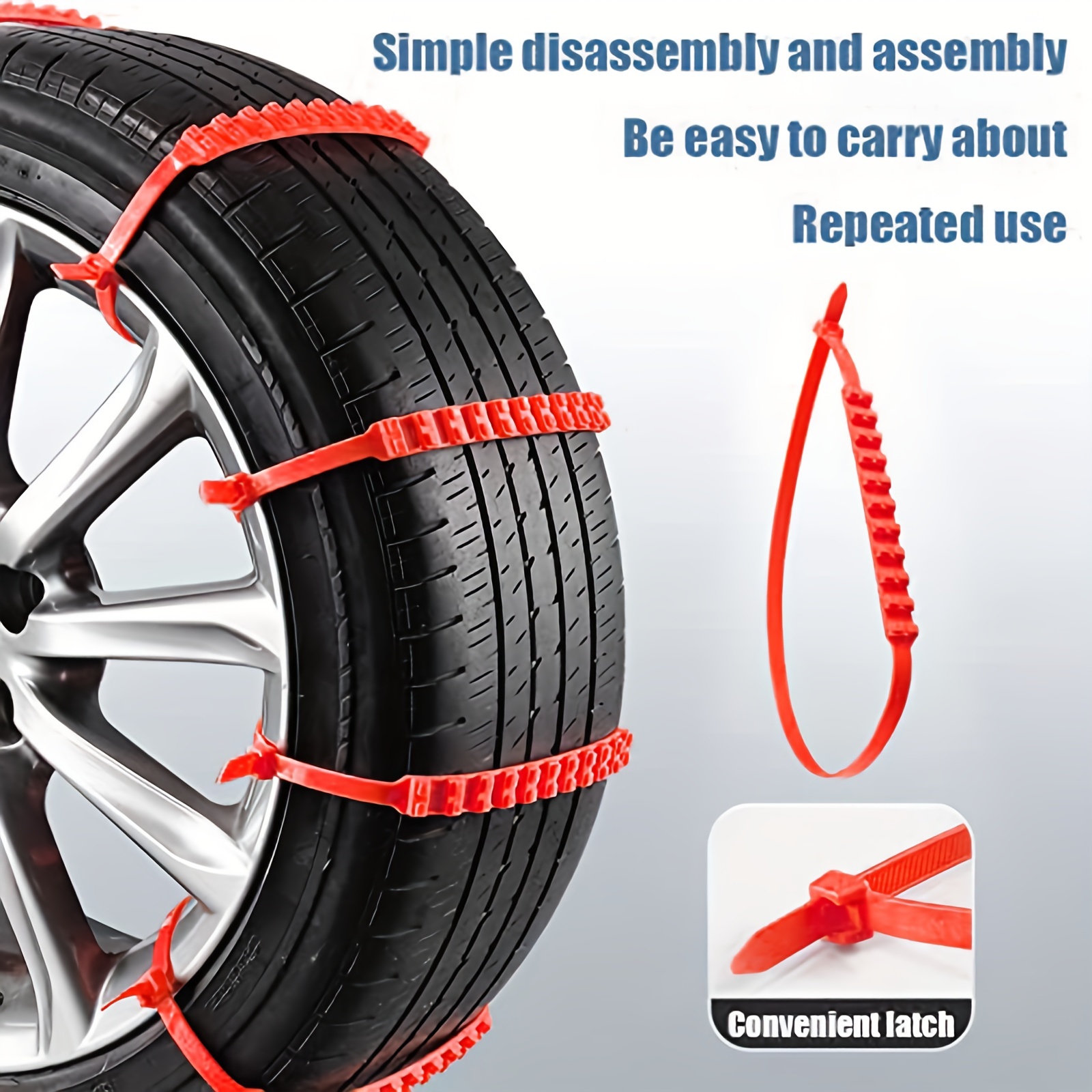 20PCS Reusable Anti Snow Chains of Car，Universal Adjustable Emergency  Portable Snow Tire Chains for Car SUV Pickup Trucks Car Snow Chains  Non-Slip