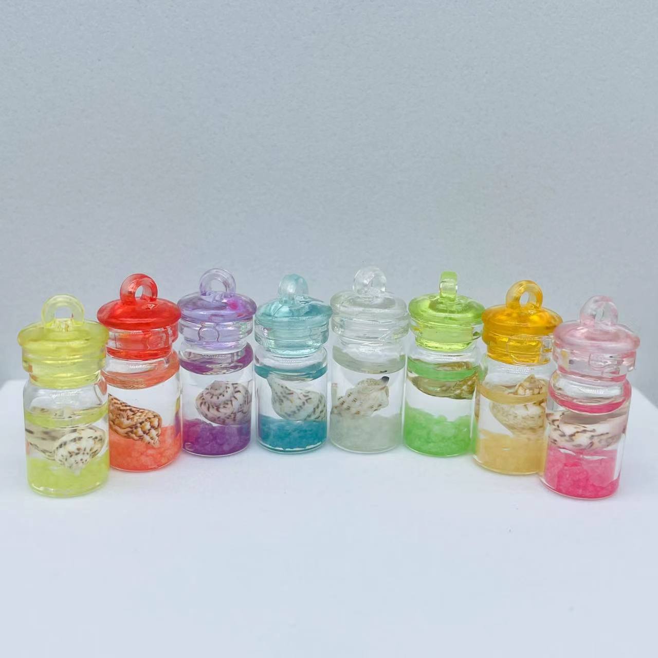 Random Color Glass Conch Shell Ocean Drift Bottle Charms Pendant