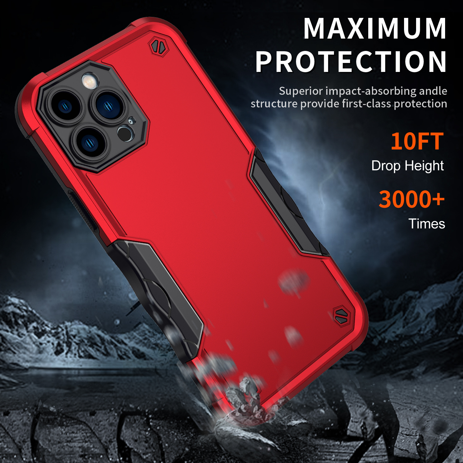 Defender - Funda diseñada para iPhone 12 Pro Max, funda protectora híbrida  a prueba de golpes, diseño de doble capa, cubierta dura compatible con