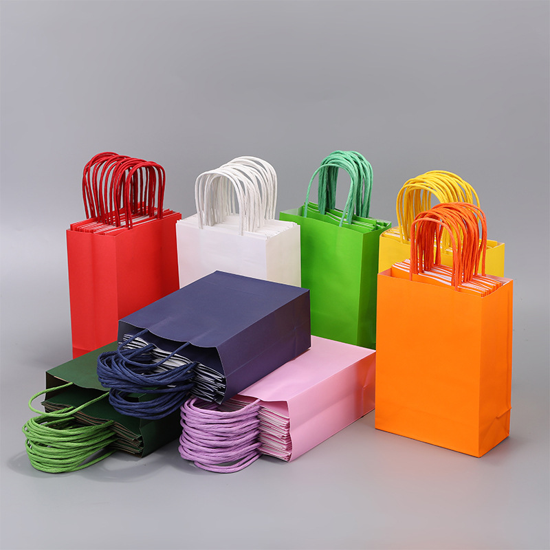  Mini bolsas de regalo – Paquete de 12 bolsas de regalo pequeñas  de colores surtidos arcoíris con asas, bolsas de papel liso reutilizables  para baby shower y fiesta de cumpleaños, recuerdos