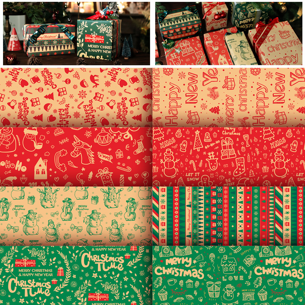Christmas Red And Green Series Wrapping Paper Universal - Temu
