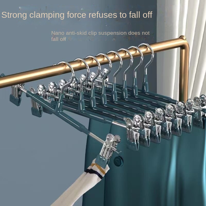 20pc Multi-function clip storage trousers clip rotating stainless steel  clothes anti-skid seamless strong clip clothes hanger - AliExpress