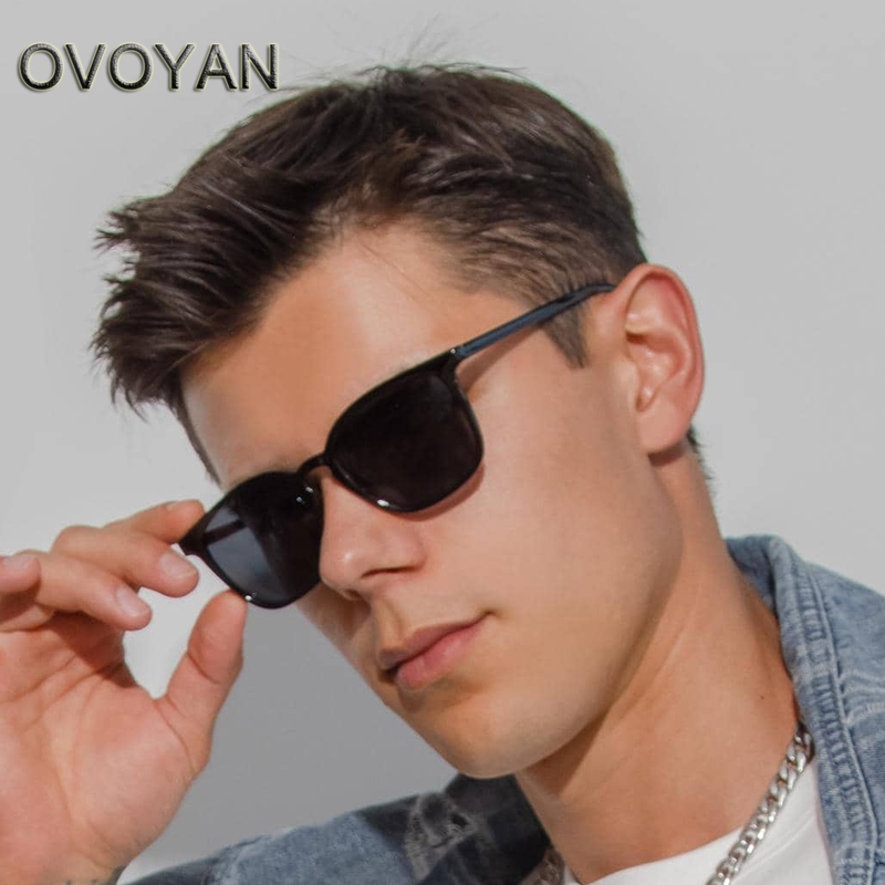 1pc Fashion Luxury Brand Square Sunglasses Men's Retro Oversized Sunglasses Big Frame Sun Shade Black UV400,Temu