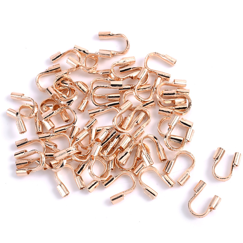 300pcs/box 4.5x4mm Wire Protectors Wire Guard Guardian Protectors loops U  Shape Accessories Clasps Connector For Jewelry Making
