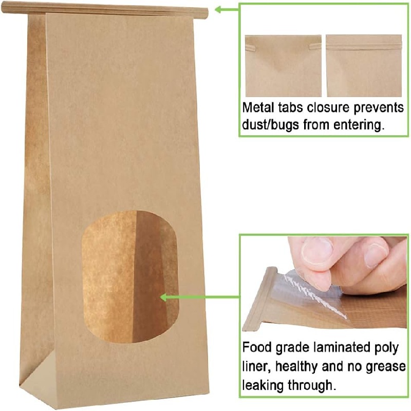 Bakery Paper Bags With Window Self ahesive Food Storage Bags - Temu