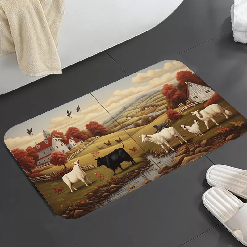 Highland Cow Doormat Non-slip Resist Dirt Door Rugs For Front Door