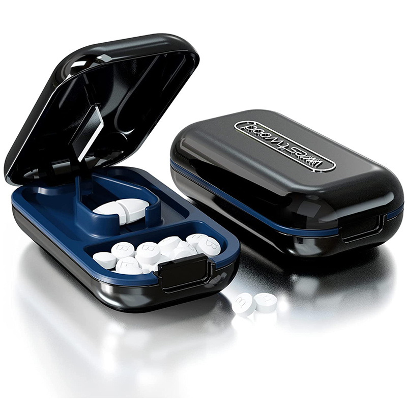 Dream Lifestyle Pill Box Portable Waterproof Plastic Multiple Compartments  Pill Cutter for Travel 