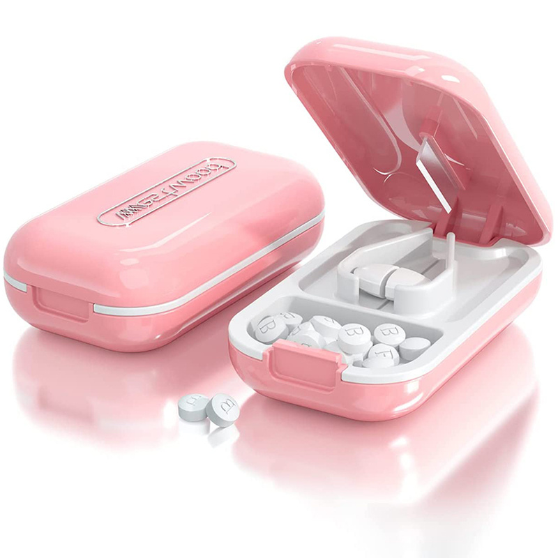 Dream Lifestyle Pill Box Portable Waterproof Plastic Multiple Compartments  Pill Cutter for Travel 