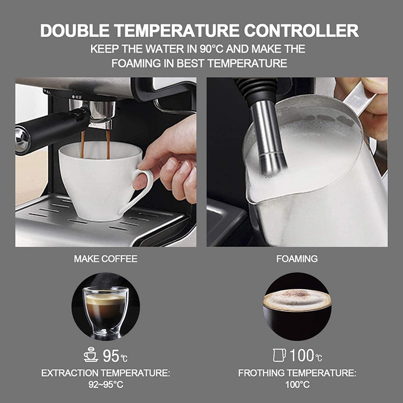 Mpump pressure steam milk frother coffee milk frother latte steam engine  temperature display one-button cleaning