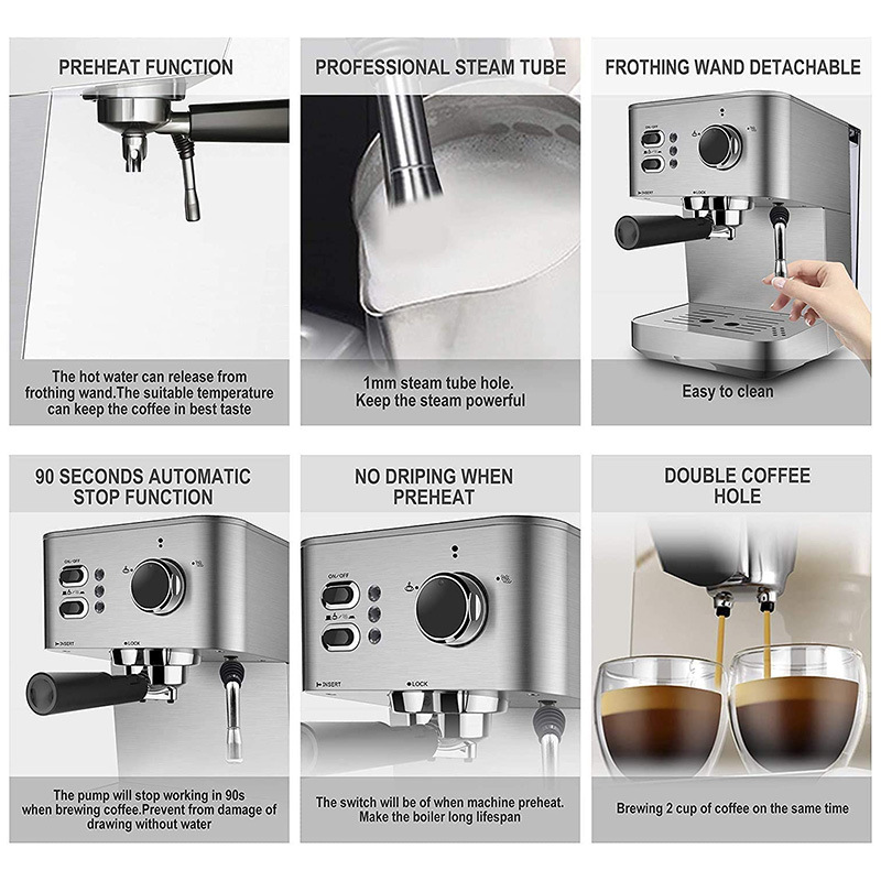 Espresso Machine Bar Pump Pressure Household Small Semi - Temu