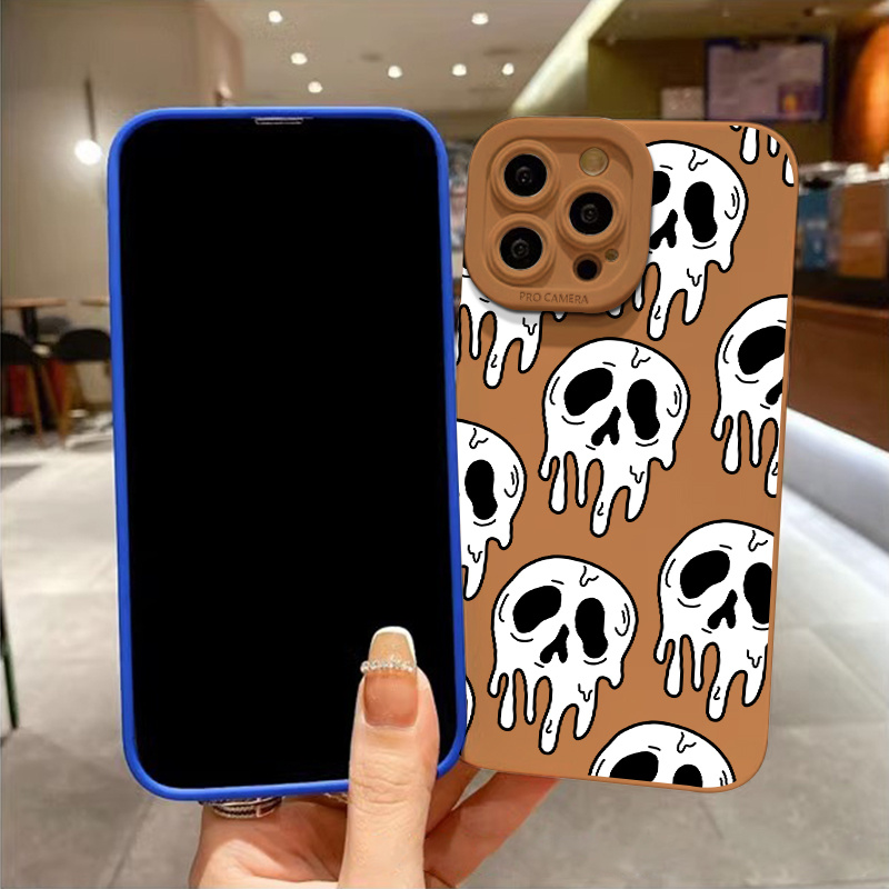 Phone Case With Halloween Skull Graphic Shockproof For Iphone 15 15pro  15plus 15max 14 13 12 11 Pro Max X Xr Xs 7 8 Plus Bumper Back Soft Cover  Phone Cases Gift For Birthday, Halloween, Christmas - Temu