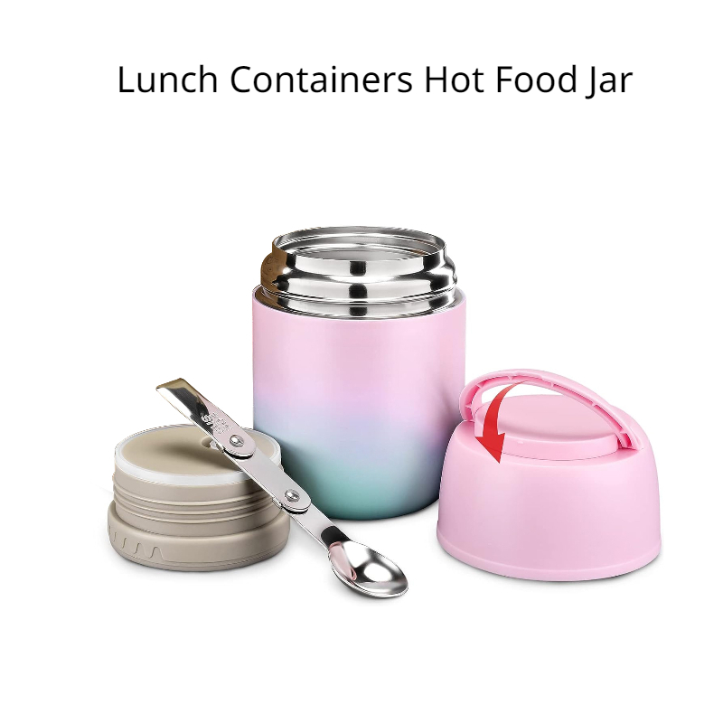 MINCOCO Contenedor térmico de alimentos aislado para comida caliente,  contenedor de almuerzo que mantiene el calor y el frío, lonchera Bento de  acero