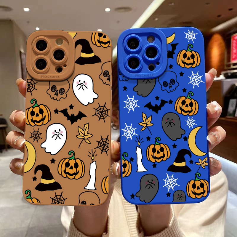 Halloween Skull Graphic Luxury Shockproof Phone Case For Iphone 15 14 13 12  11 Pro Max X Xr Xs 7 8 Plus Cpp Silicone Bumper Transparent Hard Back Soft  Cover Fall Phone Cases - Temu Israel