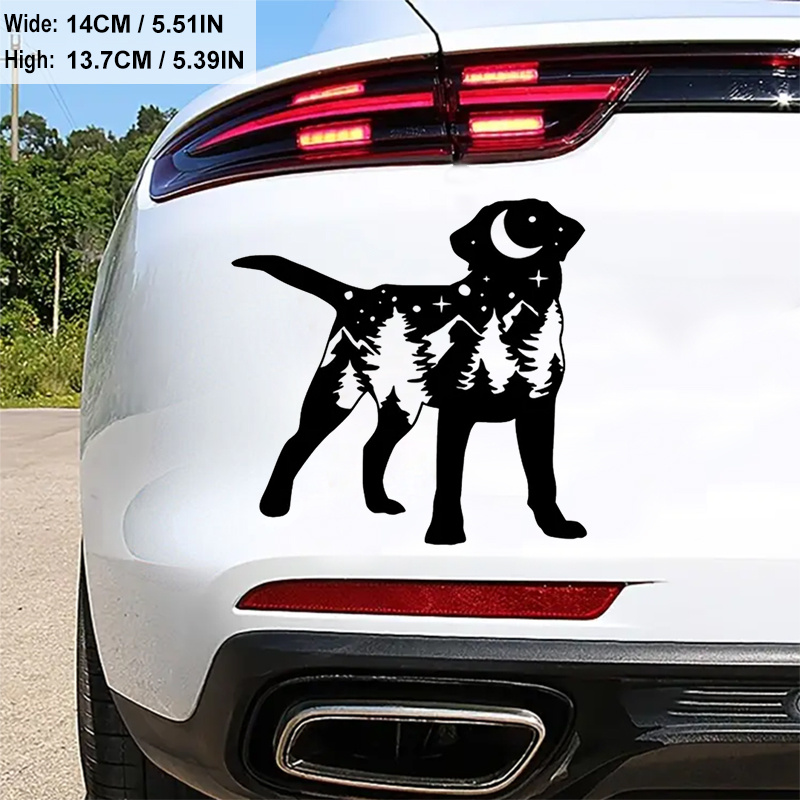 Mountain Star Moon Print Labrador Retriever Dog Car Sticker For Laptop  Water Bottle Car Truck Motorcycle Vehicle Window Wall Guitar Scooter Decal