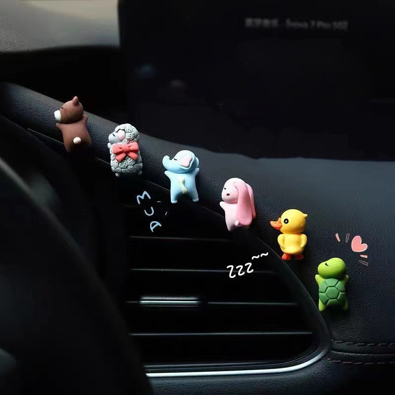 6pcs Cute Animal Design Car Dashboard Decoration, Car Interior Decoration  Accessories