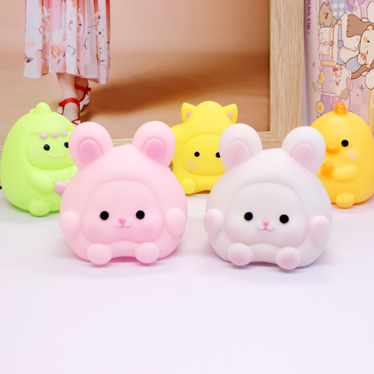 1pc cute cartoon animal night light powered by 3 ag13 button batteries free battery led sleeping light gift for boys and girls details 7