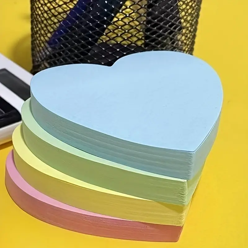 Sticky Notes, Sticky Note Paper, Multi-color Heart-shaped Sticky Memo, Cute  Self-adhesive And Removable, Suitable For Office, School ( /book) - Temu