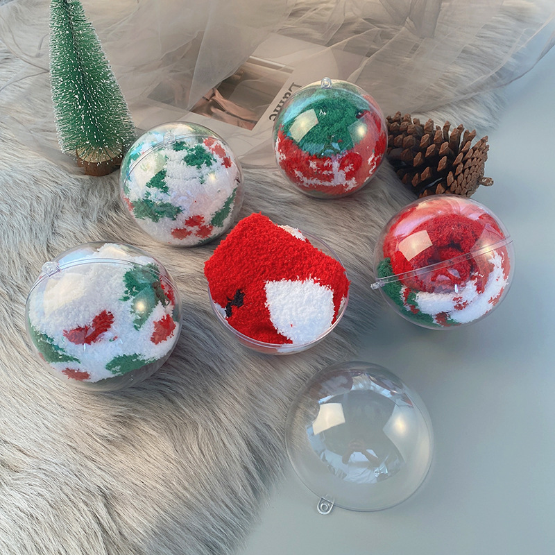 5Pcs Christmas Tree Hanging Decorations Ball Clear Plastic Round