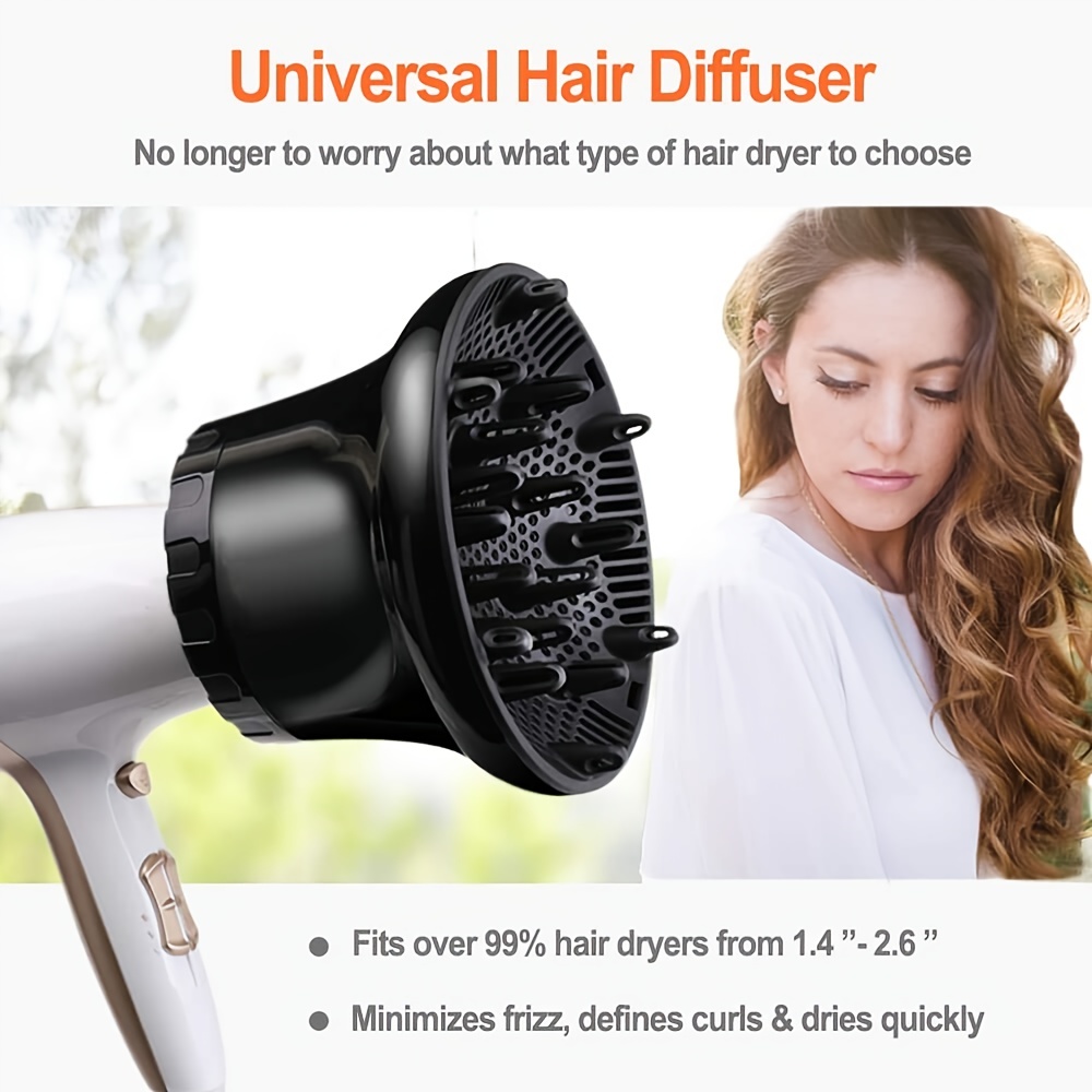 Segbeauty Difusor universal de pelo rizado, difusor de secador de pelo para  cabello natural ondulado, accesorio de difusor de cabello profesional para