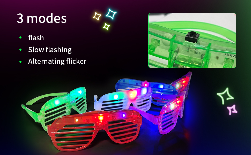 Led Glasses Party Supplies Light Glasses Shutter Shades Glow - Temu