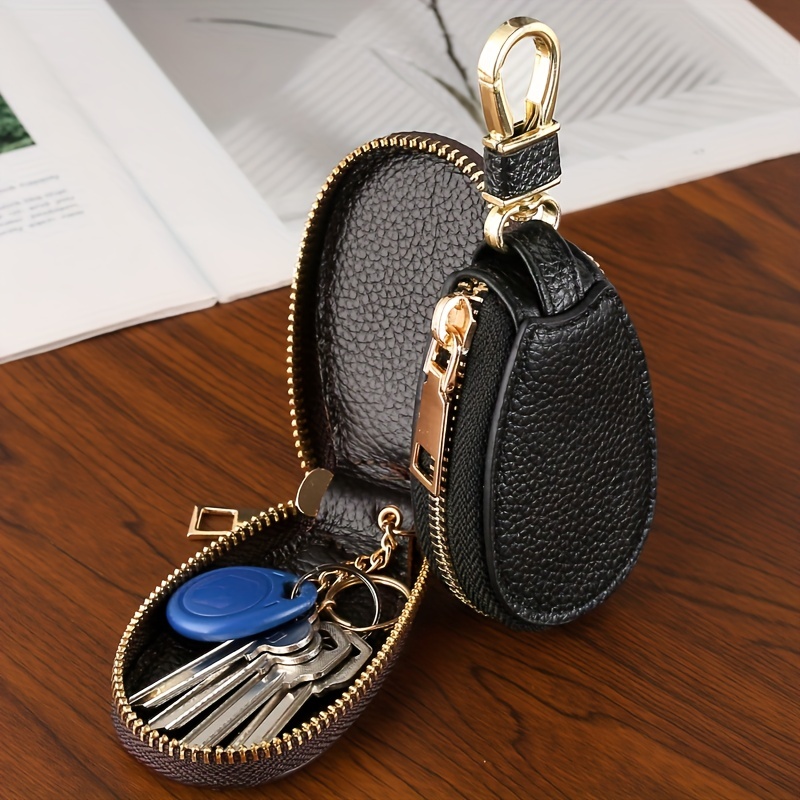 Temu 1pc PU Leather Funky Black Keyrings & Keychains with Multicolor Optional Bat Key Holder and Iron Ring Pendant Key Bag for Men's and Women's Bag