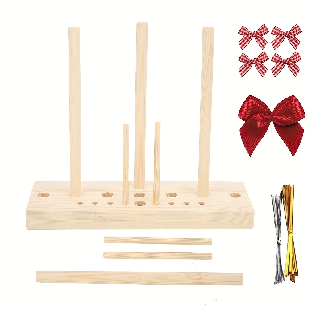 5-in-1 Multipurpose Bow Maker Wooden Bow Making Tool for Ribbon for Wreaths Halloween Bows Decoration, Creating Gift Bows, Holiday Wreaths, Various