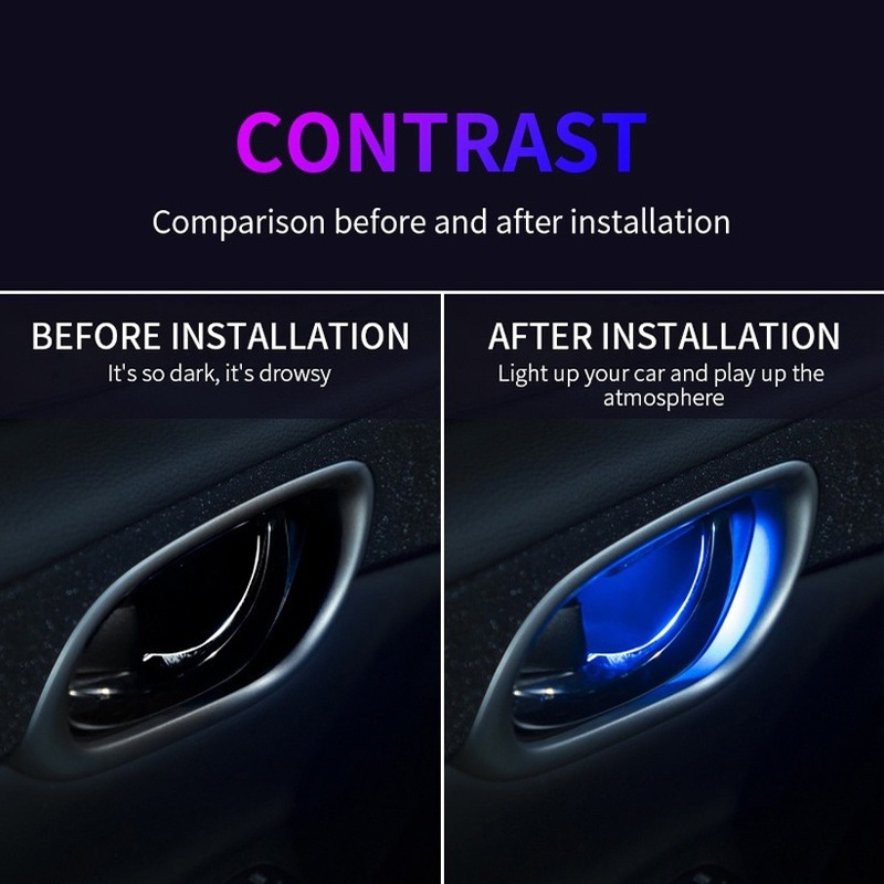 New Style Car Ambient Led Light Auto Inner Door Bowl Handle - Temu