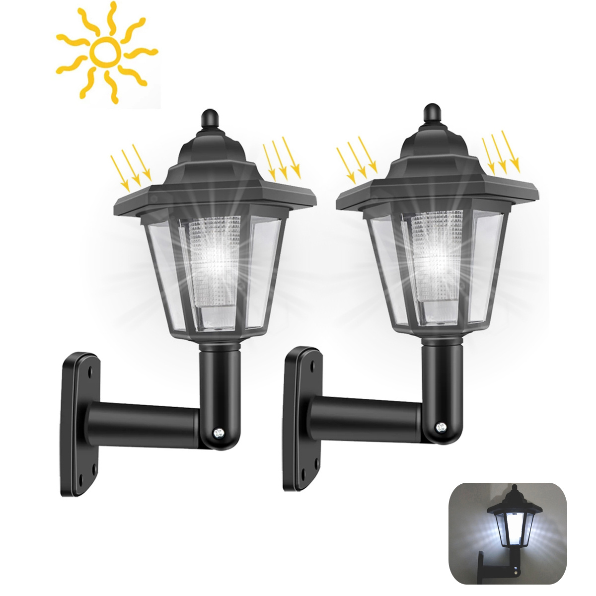 Outdoor solar deals sconce wall light