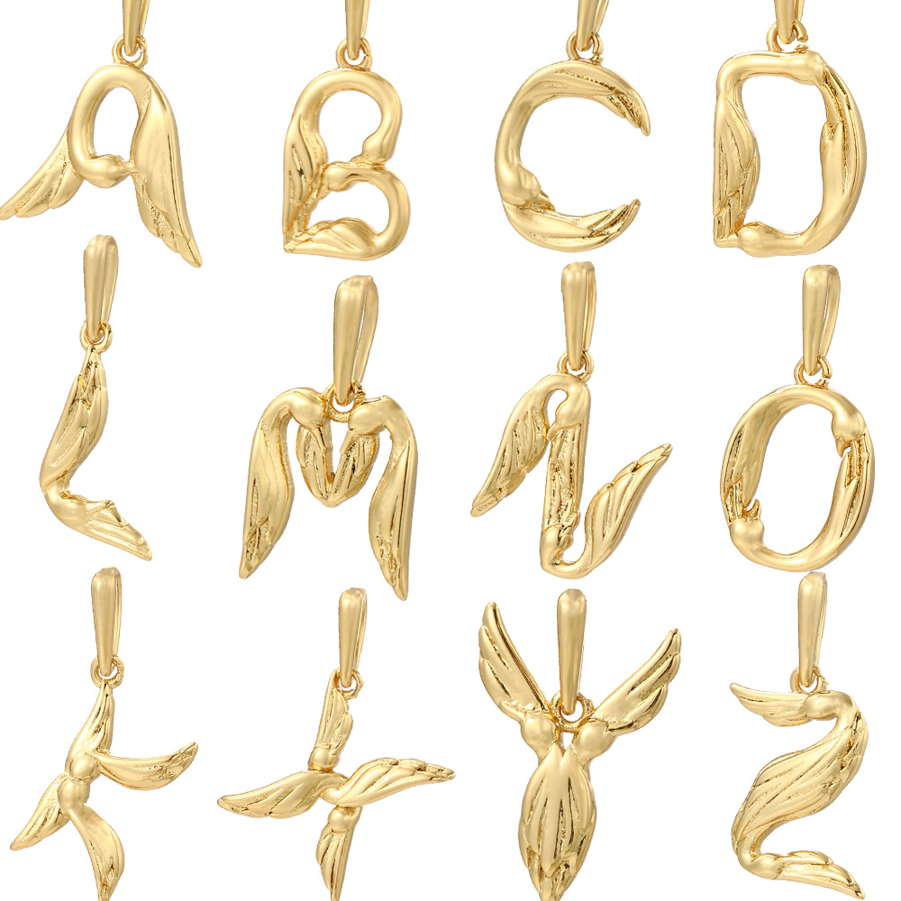 26pcs Alloy Letter Pendants, Alphabet A-Z Pendants Bamboo Initial Letter Charms for DIY Necklace Bracelet Jewelry Making, Women's, Size: One size