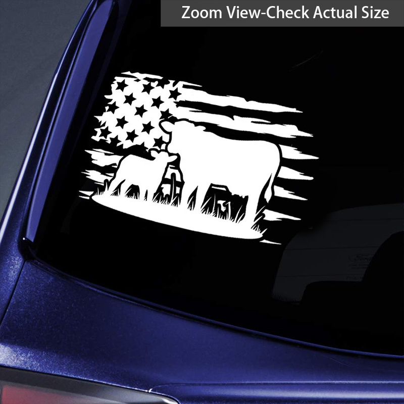 USA Red Fish Flag Sticker Vinyl Car Truck Laptop  