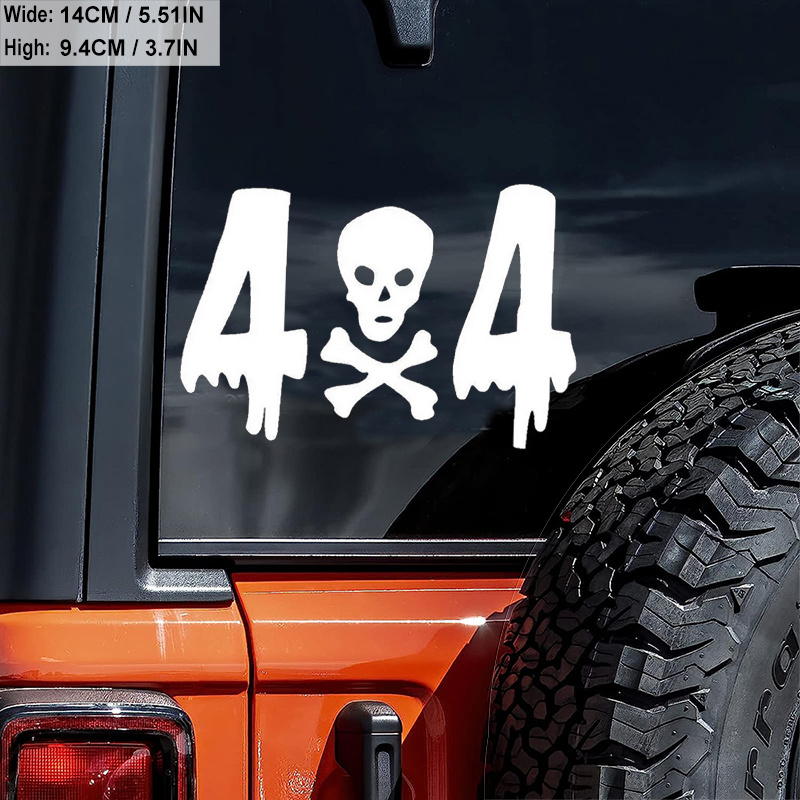 4x4 Skull And Crossbones Design Car Sticker For Laptop Truck - Temu