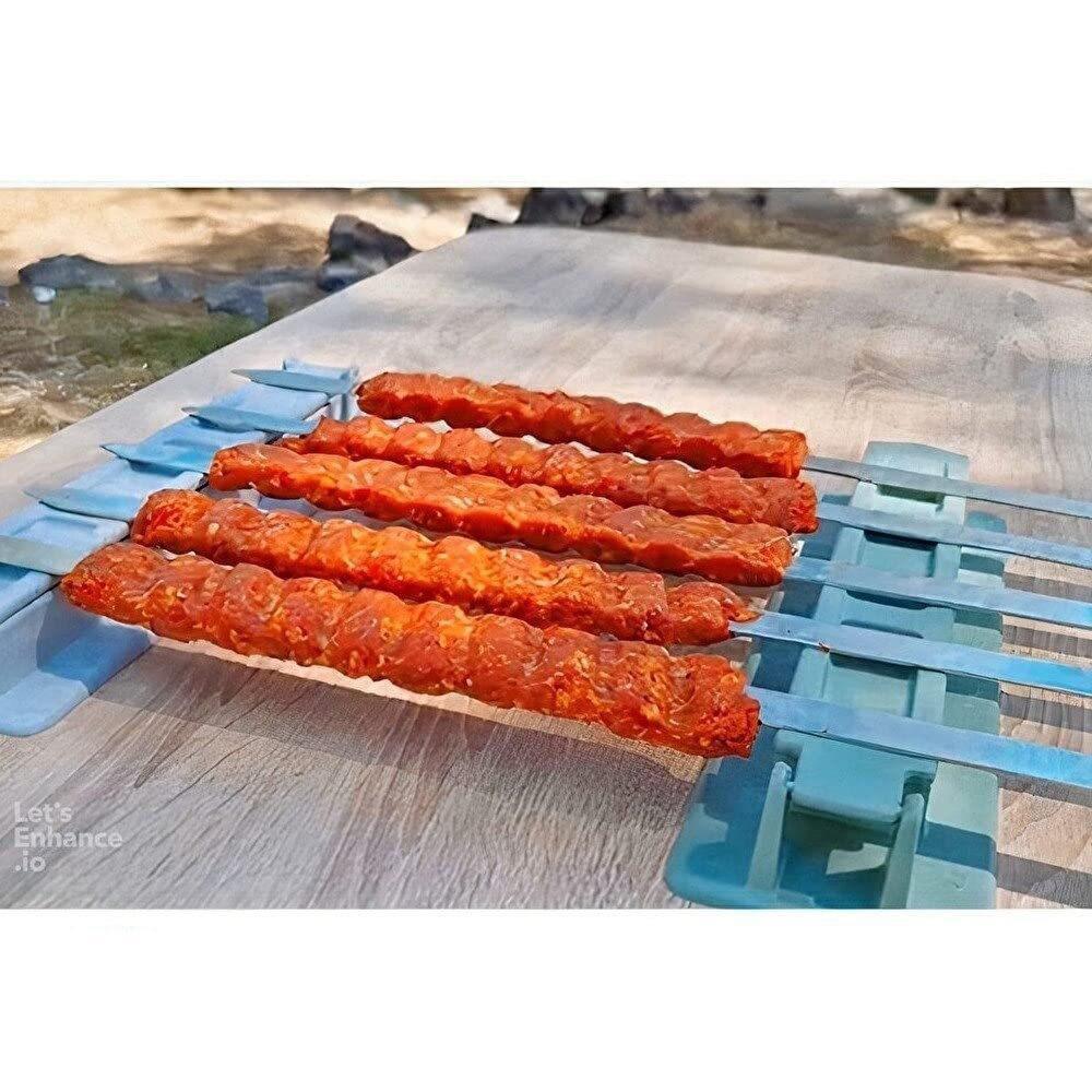 1pc skewers kebab maker grill skewer meat skewer outdoor barbecue skewer meat tool outdoor camping picnic hiking kitchen stuff cookware barbecue tool accessories details 1