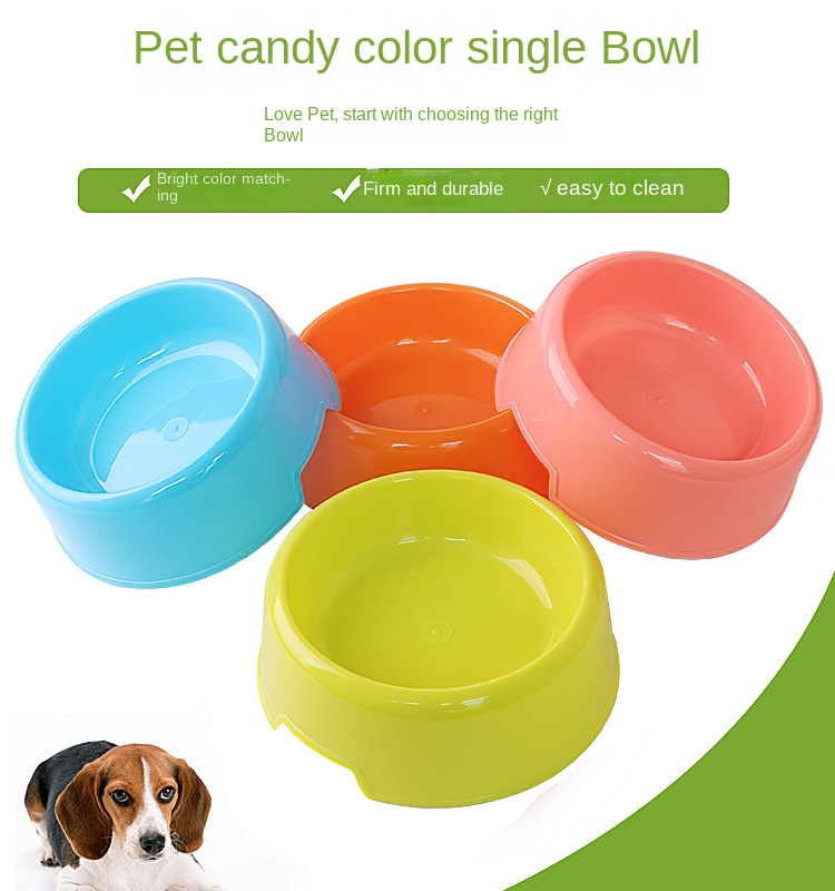 Solid Color Dog Bowls Plastic Dog Food Bowl Water Bowl Dog - Temu