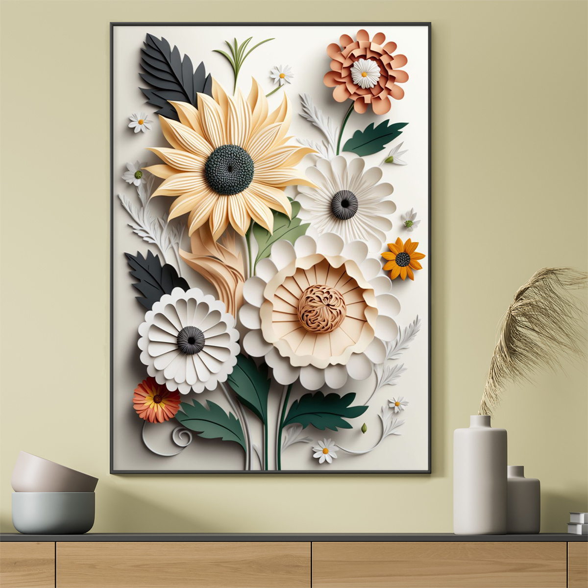 Цветы на стене в интерьере своими руками (38 фото) - красивые картинки и HD фото