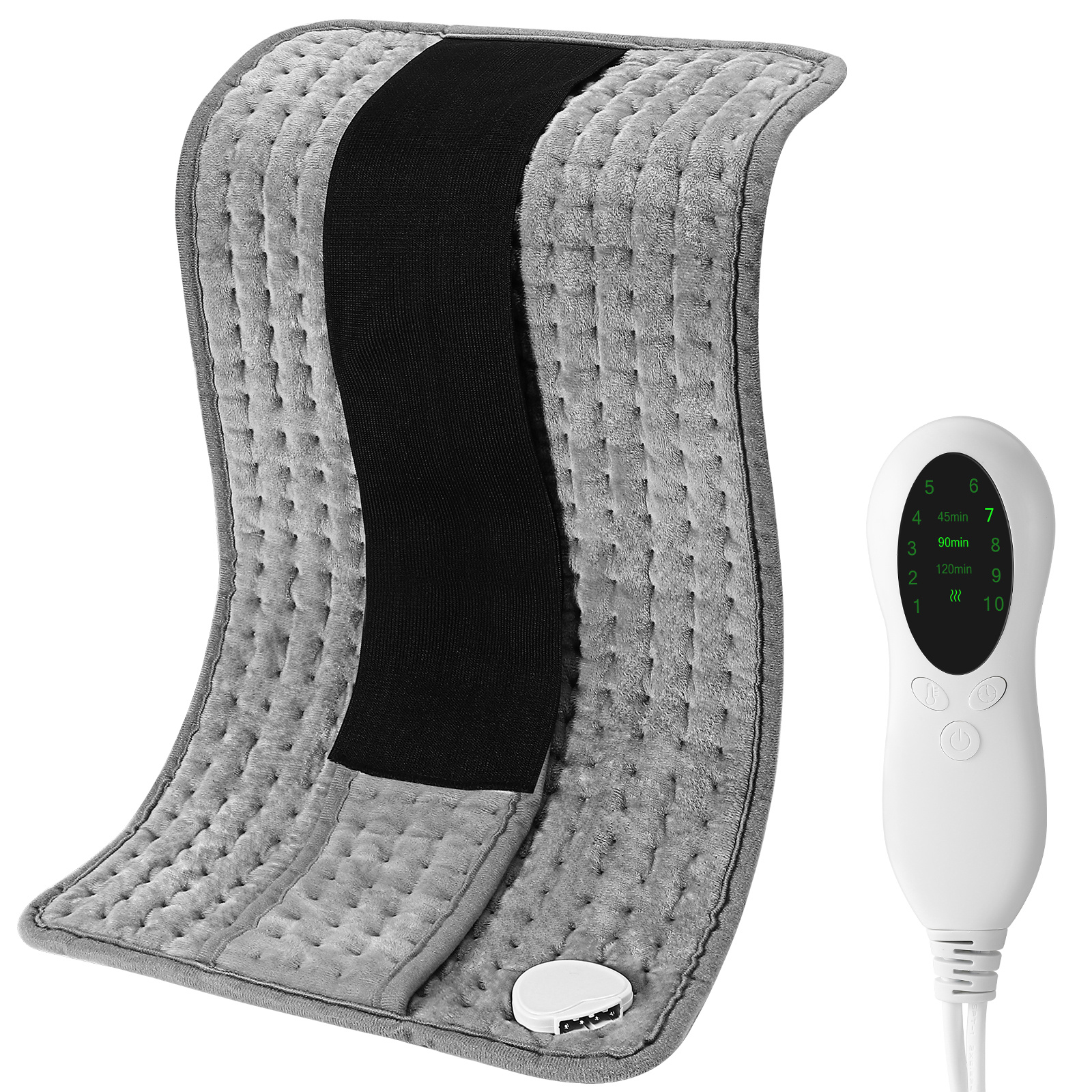 Almohadilla térmica eléctrica para aliviar el dolor de espalda y calambres,  almohadilla térmica eléctrica con 6 ajustes de calor, apagado automático