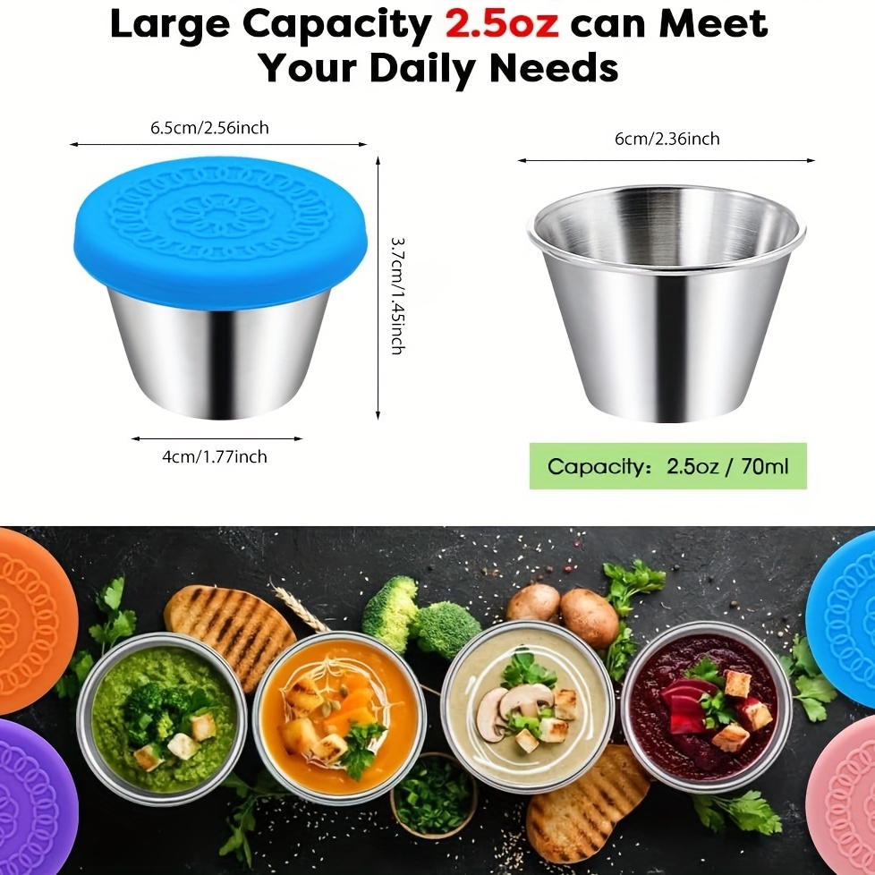 Stainless Steel Salad Sauce Containers Leakproof Reusable - Temu