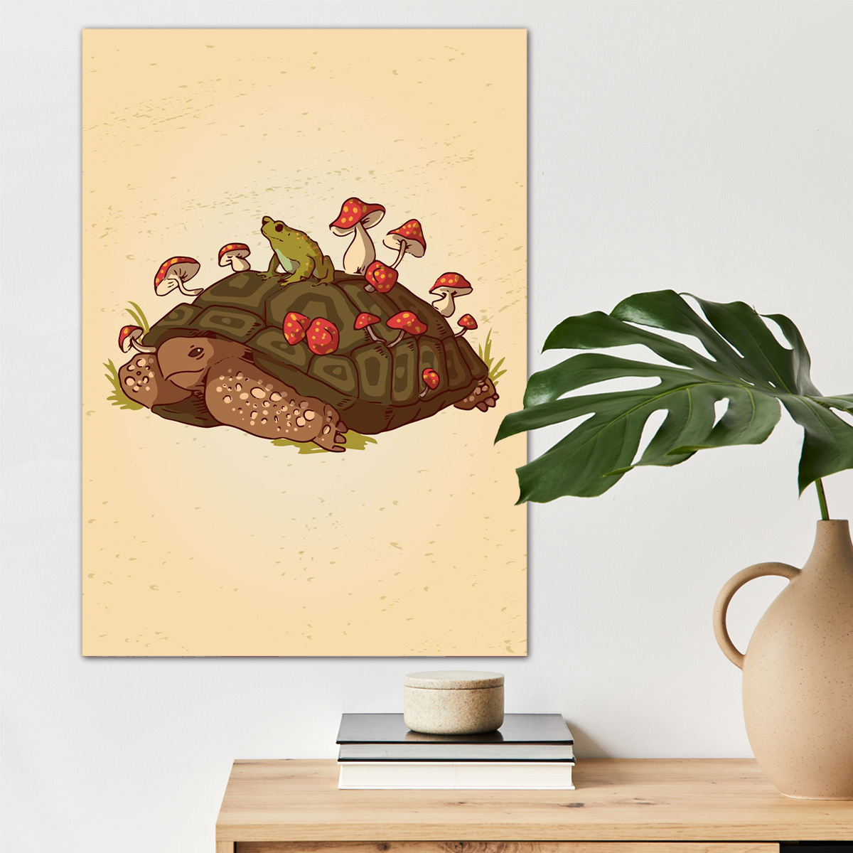 

1pc Tortoise Frog Canvas Wall Art For Home Decor, Cottagecore Poster Wall Decor, Canvas Prints For Living Room Bedroom Kitchen Office Cafe Decor, Perfect Gift And Decoration