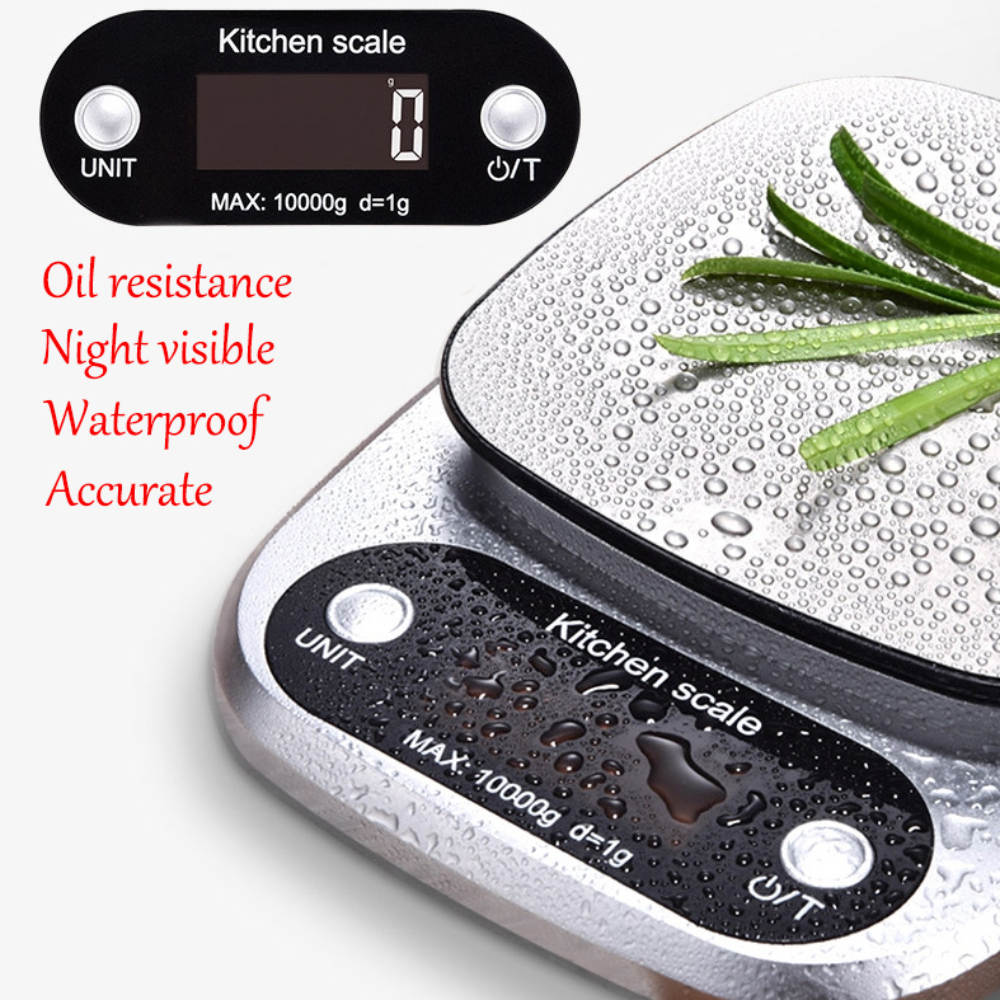Electronic Scale Silvery Waterproof Kitchen Scale High Precision