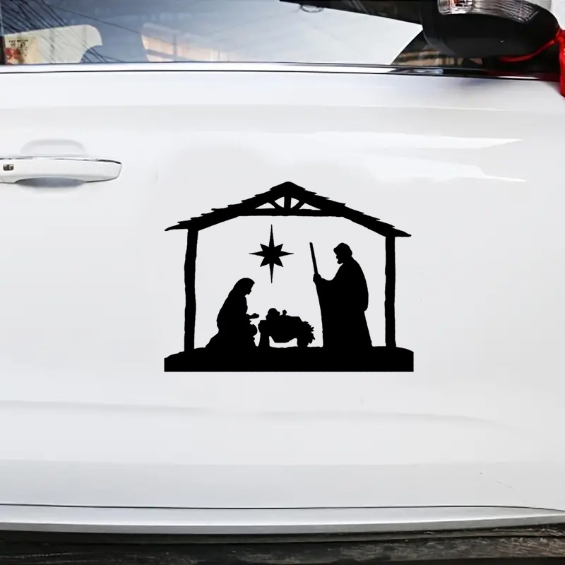 Nativity Scene Religious Car Stickers For Laptop Water - Temu