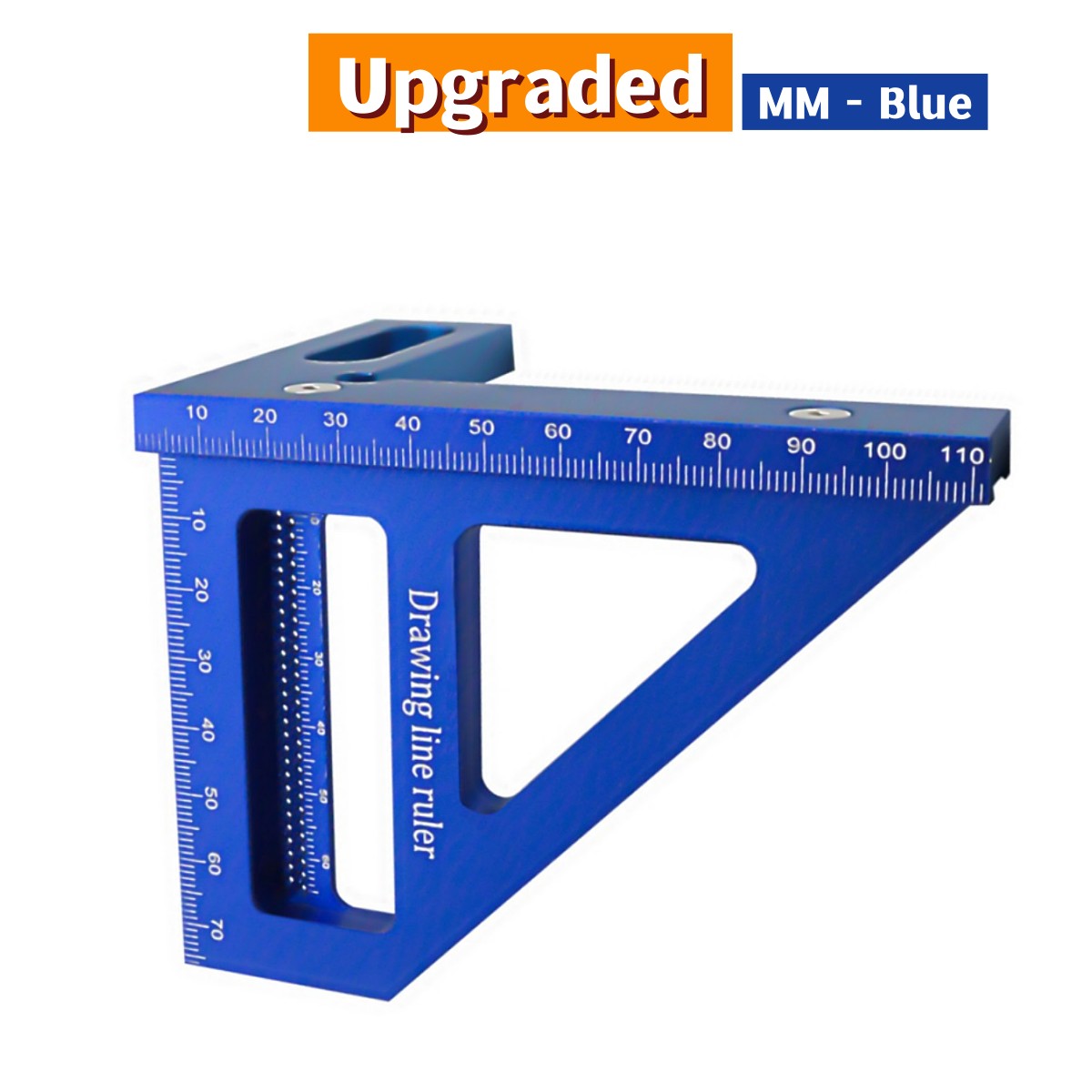 7 Inch Triangle Ruler, Blue Triangle Ruler, High Precision Aluminum Alloy Triangle  Ruler,layout Measuring Tool