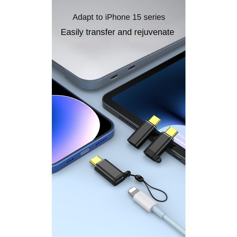  Paquete de 3 adaptadores USB-C hembra a Lightning macho, adaptador  Lightning a USB C, adaptador de cargador de cable tipo C para Apple iPhone  12 11 Mini PRO MAX XS XR