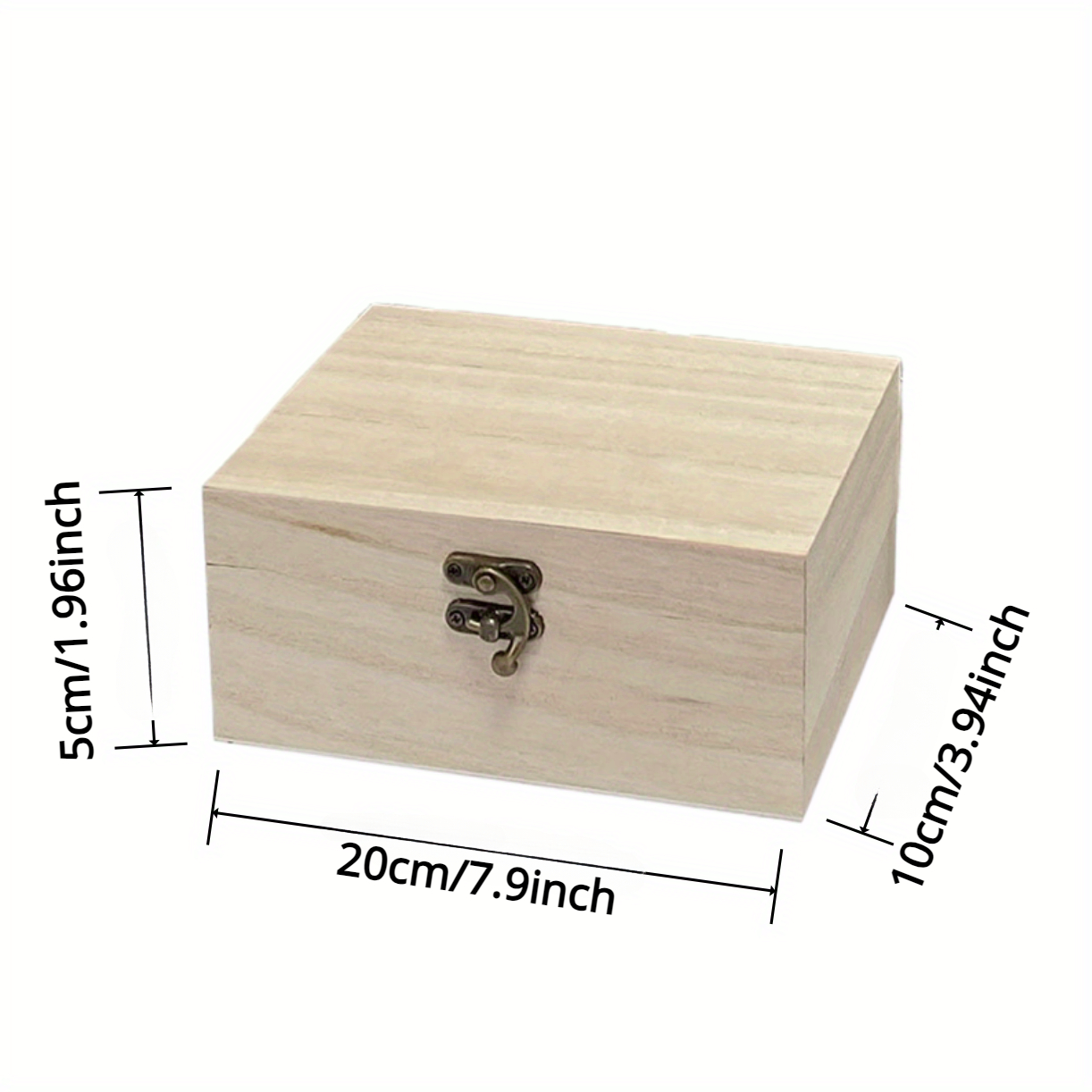 Unpainted Wood Box Treasure Chest Small Wooden Box With - Temu