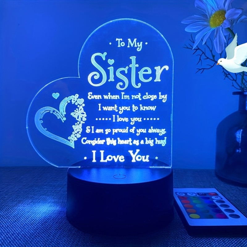 Thoughtful Gift For Your Sister Sister 3d Night Light - Temu